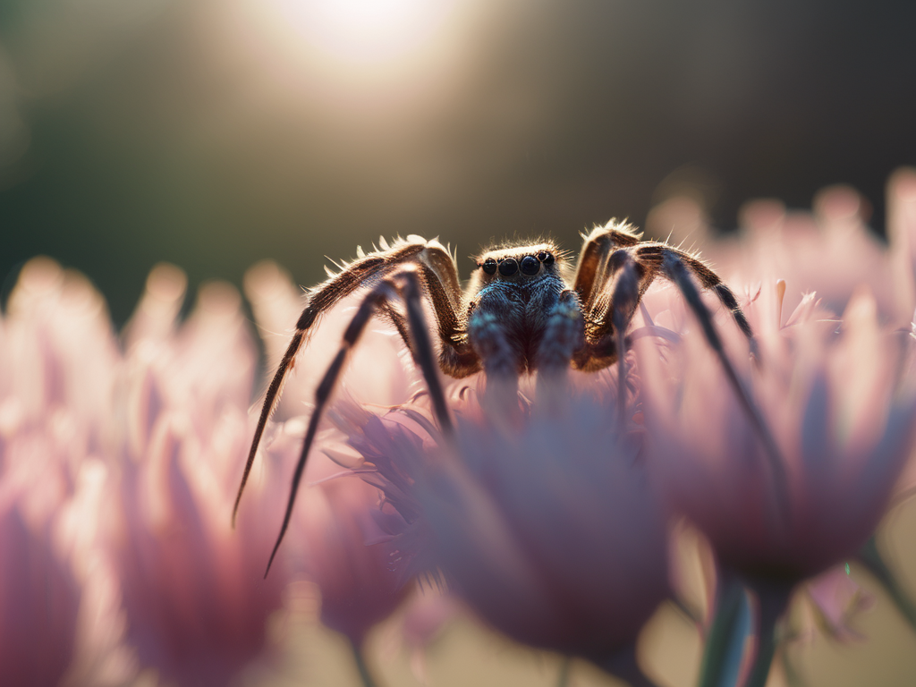 Silent Hunters: Fascinating Garden Spiders in Lavender and Sunflowers