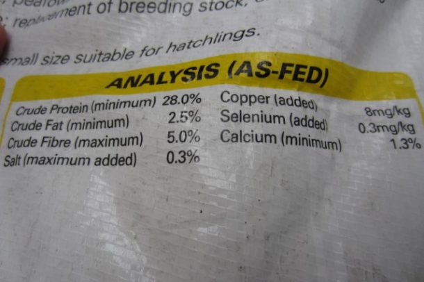 commercial feed for Japanese quail