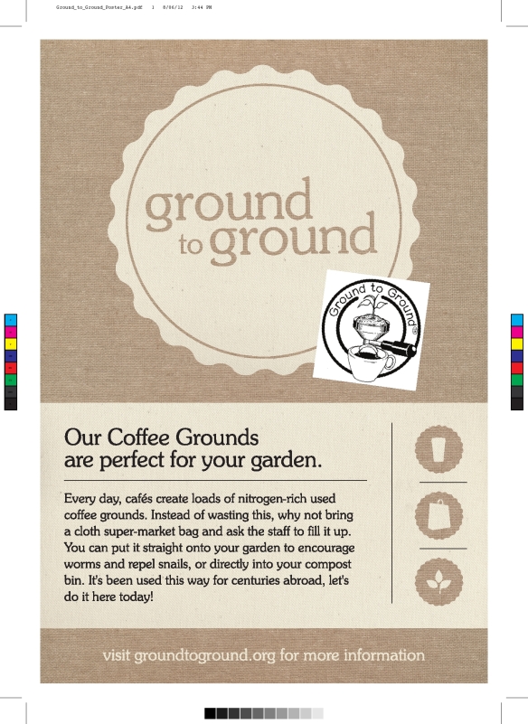 coffee grounds cafe poster