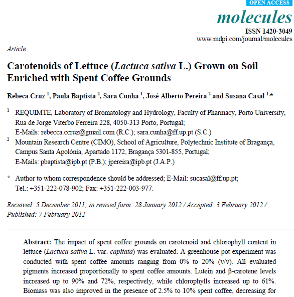 spent coffee grounds research