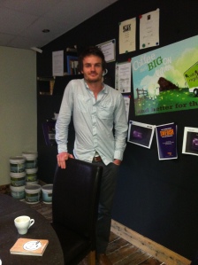 Adam Fairweather from Greencup coffee grounds