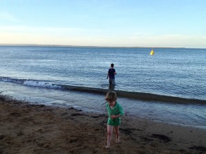 max and noah at the beach