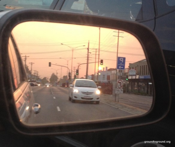 view from the rear view mirror