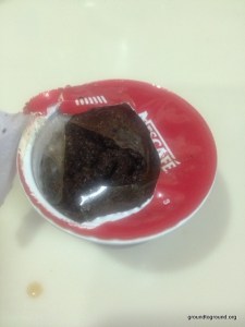 pod of used coffee grounds