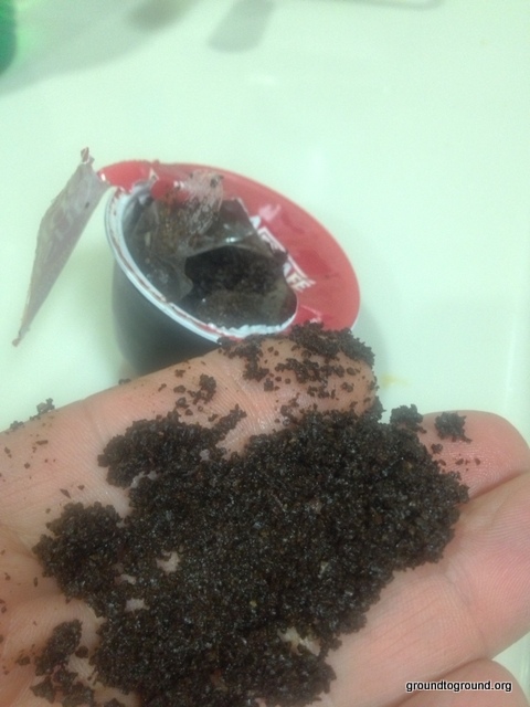 coffee grounds from pod