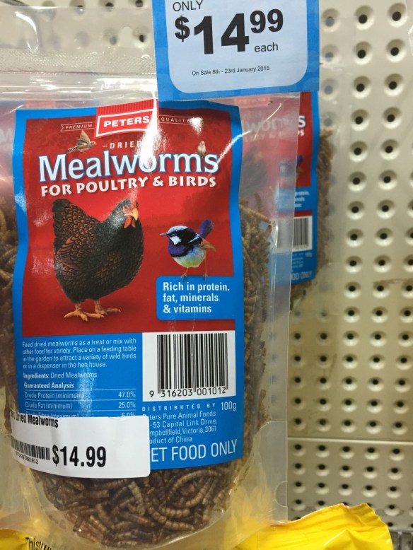 Bag of mealworms for chickens