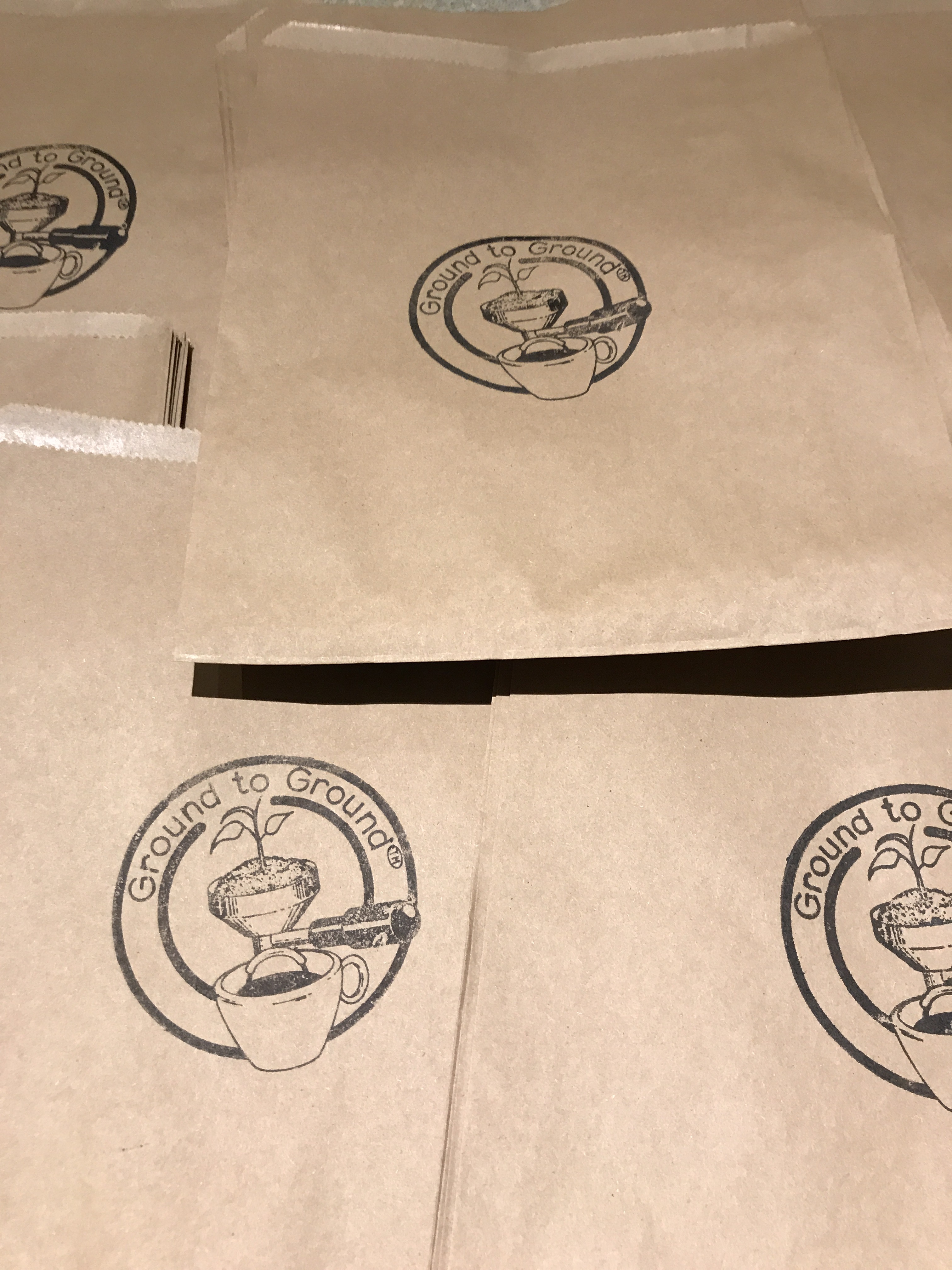 Paper bag to give spent coffee grounds