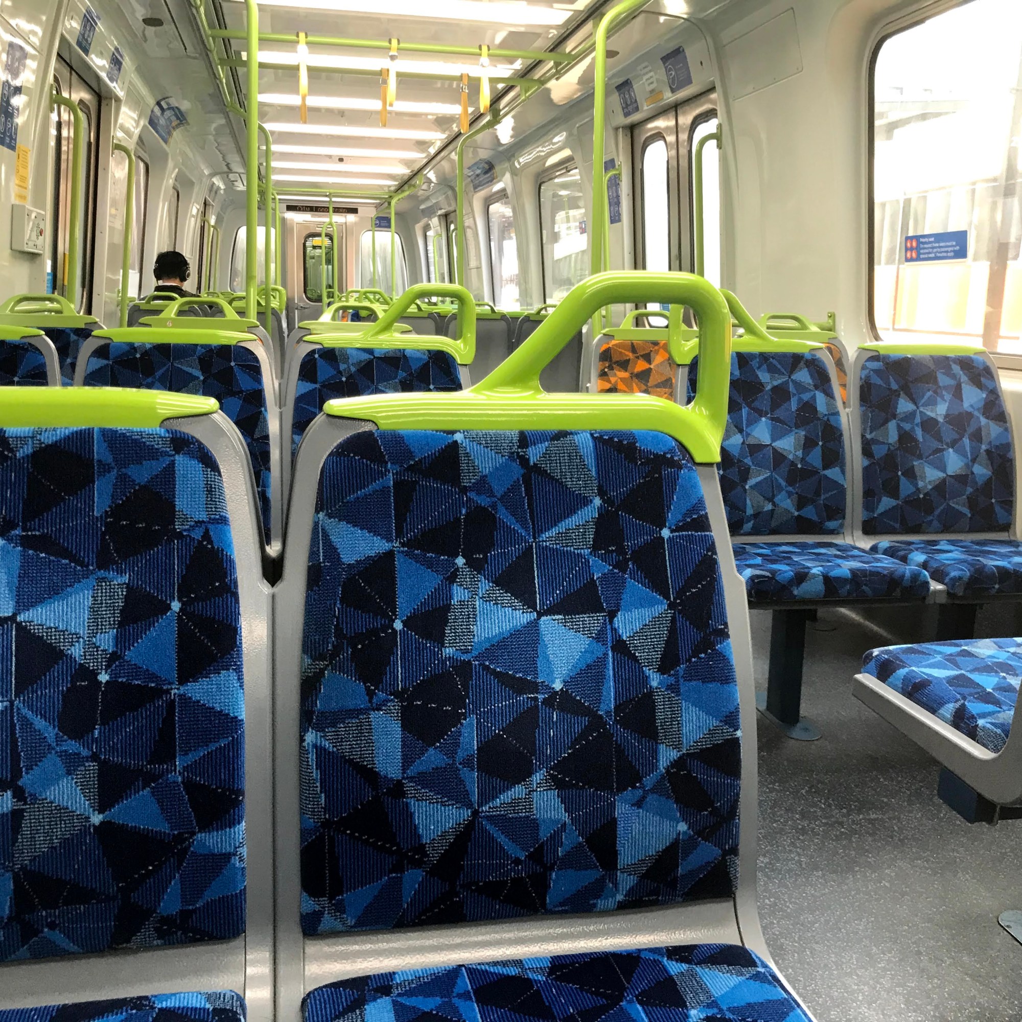 empty train carriage during Melbourne pandemic